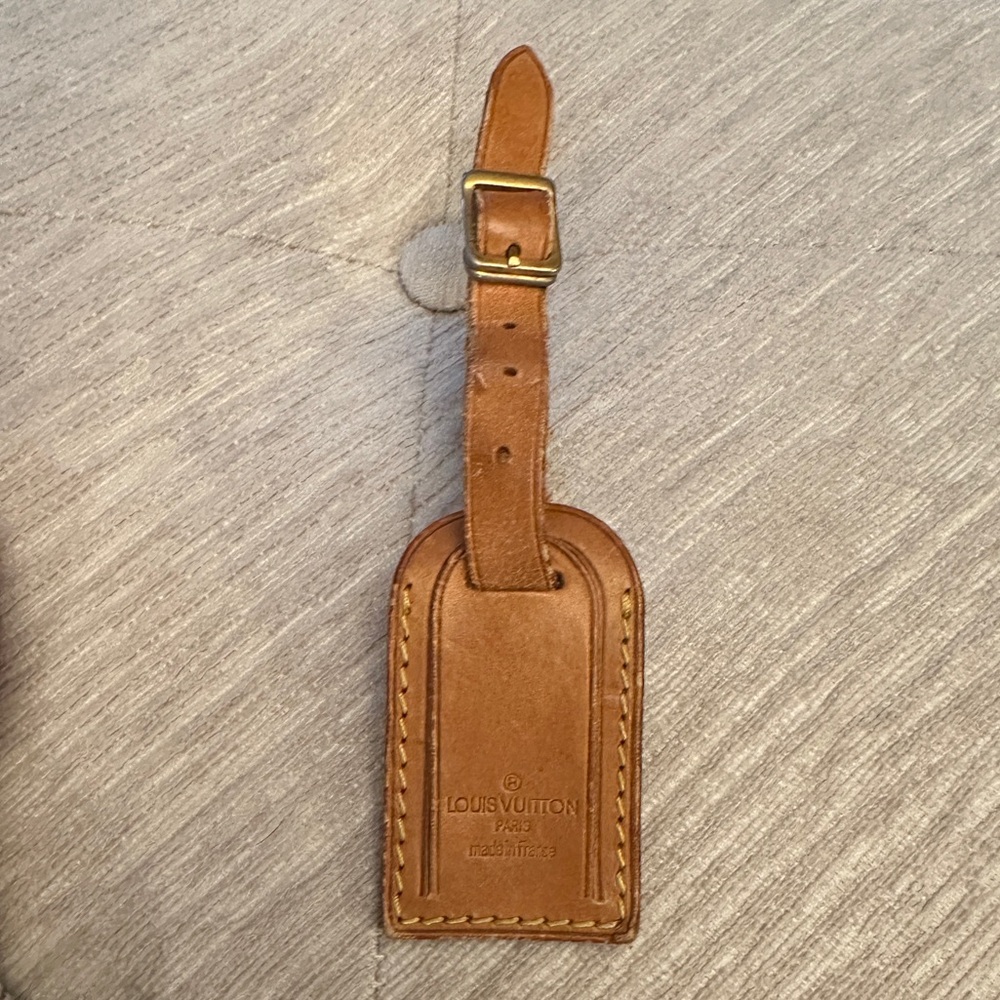 Louis Vuitton Vachetta Leather Luggage Tag in Cognac Brown